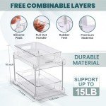 SureHelp™ 2 Tier Bathroom Storage Organizer | Multi- Purpose Pull-Out Organization with Track for Pantry, Kitchen | Clear Under Sink Organizers and Storage for Medicine Cabinet Drawers Bins and Vanity