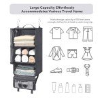 GRANNY SAYS Compression Packing Cubes for Travel, Foldable Hanging Travel Shelves with Mesh Window, Packing Cubes for Carry on Suitcase Organizer, Large Travel Organizer Bags for Luggage, Grey