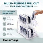 SureHelp™ 2 Tier Bathroom Storage Organizer | Multi- Purpose Pull-Out Organization with Track for Pantry, Kitchen | Clear Under Sink Organizers and Storage for Medicine Cabinet Drawers Bins and Vanity