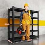 LLIIFFEE Storage Shelves 2000LBS Heavy Duty Garage Shelving Adjustable 5 Tier Metal Shelving Unit Industrial Utility Rack for Garage Storage, Basement, Warehouse Organization (12" D*28" W*63" H)