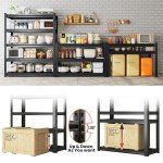 LLIIFFEE Storage Shelves 2000LBS Heavy Duty Garage Shelving Adjustable 5 Tier Metal Shelving Unit Industrial Utility Rack for Garage Storage, Basement, Warehouse Organization (12" D*28" W*63" H)