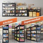 LLIIFFEE Storage Shelves 2000LBS Heavy Duty Garage Shelving Adjustable 5 Tier Metal Shelving Unit Industrial Utility Rack for Garage Storage, Basement, Warehouse Organization (12" D*28" W*63" H)