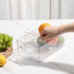 Naivees Plastic Divided Storage Containers Storage Bin Storage Containers with 4 Dividers Cabinet Organization Clear Plastic Bins for Fridge,Pantry, Kitchen (3 Pack)