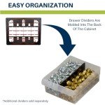 Akro-Mils 10124 24-Drawer Plastic Drawer Storage Cabinet for Garage Organization, Lego Storage, Teacher Toolbox, Makeup Organizer, and More, 20-Inch W x 6-Inch D x 16-Inch H, Black