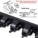 HYRIXDIRECT Wall Mount Broom Mop Holder Hanger Garden Tool Organizers Rack Garage Laundry Room Organizations and Storage with Hooks Heavy Duty