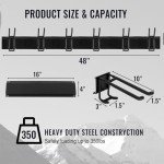 Aking Ace Wall Mount Tool Storage Rack, Heavy Duty Garage Storage Tool Organizer, Garden Tool Wall Hooks and Hangers, Hold Up to 350lbs Black