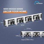 reliahom Broom Holder Mop Hanger Wall Mount Metal Organization Garage Storage System Garden Kitchen Tool Organizer (4 Racks with 5 Hooks, Black)