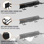 Aking Ace Wall Mount Tool Storage Rack, Heavy Duty Garage Storage Tool Organizer, Garden Tool Wall Hooks and Hangers, Hold Up to 350lbs Black