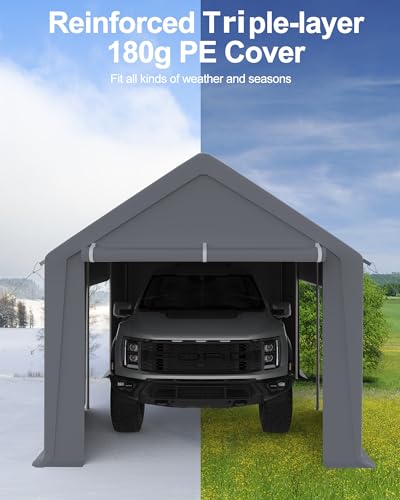 Portable 13'x20' Carport Garage with Steel Poles