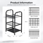 BUTUNITA Garden Tool Organizer for Garage, Storage Rack for Garage Organization, Shed, Outdoor, Yard Tool Organizer Holds Up to 39, Shovels, Rakes, Brooms, Black Metal Garden Tool Storage