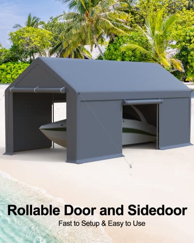 Portable 13'x20' Carport Garage with Steel Poles