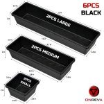 ONREVA Tool Box Organizer Tray Divider Set, Extra Large Toolbox Trays, Tool Box Organizers and Storage Kit, Rolling Tool Chest Drawer Bins, Hardware Screwdrivers Pliers Organization, 6pcs