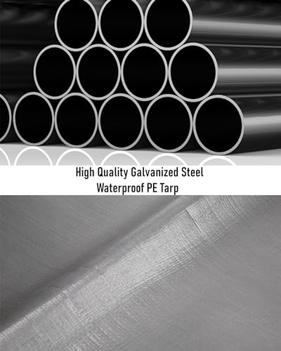 Portable 13'x20' Carport Garage with Steel Poles