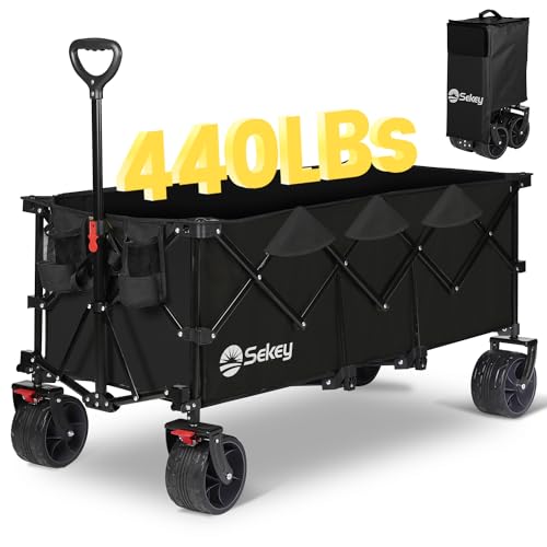 Sekey Collapsible Foldable Wagon, 440lbs Capacity, All-Terrain Wheels