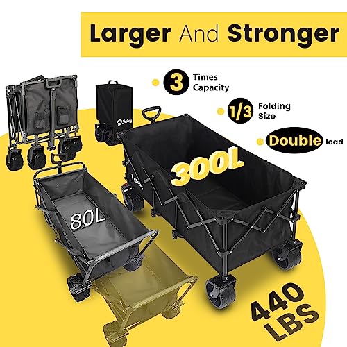 Sekey Collapsible Foldable Wagon, 440lbs Capacity, All-Terrain Wheels