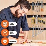 12" Magnetic Tool Holder Strip - A Tool Magnet Bar for Garage Organization, Shop Organization, and Workbench Accessories, Best Father's Day Gift, Easy To Install in Workshop, Mounting Screws Included.