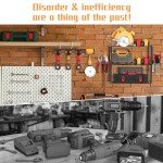 ZEAKOC Power Tool Organizer, 4 Layers Heavy Duty Drill Holder Wall Mount,Metal Garage Tool Organization for Efficient Power Tool Storage,Separate Tool Rack Christmas for Men Dad Father