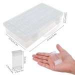 SGHUO 1 Pack 64 Grids Diamond Painting Tool Box Container Craft Storage with Adjustable Dividers for Beads, Art DIY, Crafts, Jewelry, Plastic Organizer with Label Stickers