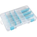 ArtBin 6944AG Medium Anti-Tarnish Box with Removable Dividers, Jewelry & Craft Organizer, [1] Plastic Storage Case with Anti-Tarnish Technology, Clear with Aqua Accents