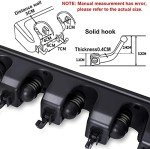 HYRIXDIRECT Broom Holder Wall Mount Broom Organizer Mop Holder Hanger Garden Tool Organizers Storage Rack Garage Laundry Room Organizations and Storage with Hooks Heavy Duty