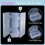 Lokyango Plastic Storage Personal Box for Nail, 2 Pack Double-Layer Nail Implement Storage Box Organizer Case Manicure Tool Box for Nail Pedicure Supply Tools (C-clear-2pcs)