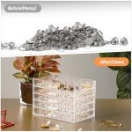 Greentainer Acrylic Jewelry Box with 120 Grid,Clear Earring Storage Organizer with Transparent Lid for 5 Drawer,Stackable Jewelry Box Tray for Women Girls,jewlery Case for Ring Bracelet Necklace