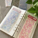 Clear Sticker Organizer Storage Binder for Kpop Deco Stickers A6 Sticker Book Collecting Album for Planner Scrapbook and Journal Stickers Displaying Double-sided 50 Pocket