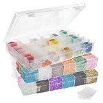 Juvale 3 Pack Bead Storage Organizer Box with 36 Grids and Removable Dividers - Plastic Container Tray for Craft, Jewelry and Earrings