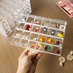 Greentainer Acrylic Jewelry Box with 120 Grid,Clear Earring Storage Organizer with Transparent Lid for 5 Drawer,Stackable Jewelry Box Tray for Women Girls,jewlery Case for Ring Bracelet Necklace