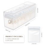 HOMEHIVE Acrylic Jewelry Box Organizer, Clear Jewelry Organizer Holder with 20 Portable Anti Tarnish Jewelry bags, Travel Jewelry Case for Earrings/Rings/Necklaces Gift for Women Girls, Clear
