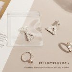 HOMEHIVE Acrylic Jewelry Box Organizer, Clear Jewelry Organizer Holder with 20 Portable Anti Tarnish Jewelry bags, Travel Jewelry Case for Earrings/Rings/Necklaces Gift for Women Girls, Clear