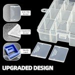 DUOFIRE Plastic Organizer Container Storage Box Adjustable Divider Removable Grid Compartment for Jewelry Beads Earring Container Tool Fishing Hook Small Accessories(34 Grids, White X 1)