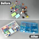 DUOFIRE Plastic Organizer Container Storage Box Adjustable Divider Removable Grid Compartment for Jewelry Beads Earring Container Tool Fishing Hook Small Accessories(34 Grids, White X 1)