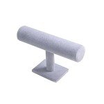 Coward T-Bar Bracelet Holder Organizer Jewelry Display Boutique Watch Stand for Home Organization Storage (Gray Velvet)