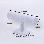 Coward T-Bar Bracelet Holder Organizer Jewelry Display Boutique Watch Stand for Home Organization Storage (Gray Velvet)