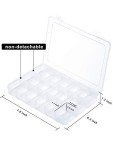 iBune 2 Pack 18 Grids Plastic Compartment Container, Bead Storage Organizer Box Case with Adjustable Removable Dividers for Jewelry Craft Tackles Tools, Size 7.8 x 6.3 x 1.2 in, White