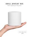 CONBOLA Jewelry Organizer, Small Jewelry Storage Box Earring Holder for Women, 5-Layer Rotating Travel Jewelry Tray Case with Lid for Bracelets Rings Bracelets, Gift for Women Teen Girls(White)
