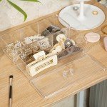 TelKeen 2Layer Hair Accessories Organizer for Girls, Acrylic Hair Tie Organizer for Headband, bows, Hair Clip, Cotton Swab Organization, Hair Clip Holder, Hair Organizer Storage with Lid