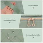 CUBETASTIC Nail Polish Organizer, Portable Nail Polish Storage Case Holds 69 Bottles Nail Polish & Nail Lamp, Travel Nail Supplies Organizer Bag for Nail Tech Kit & Manicure Tools (Rhombus Green)