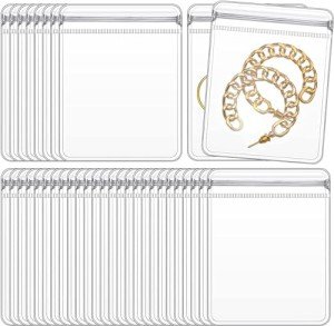 PVC Jewelry Pouches Clear Zipper Bags Anti Oxidizing Earrings Storage Bags for Storage Jewelry Packing Bags(100PCS 1.57 * 2.36 IN)