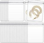 PVC Jewelry Pouches Clear Zipper Bags Anti Oxidizing Earrings Storage Bags for Storage Jewelry Packing Bags(100PCS 1.57 * 2.36 IN)