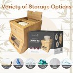 Definitive Solutions 2in1 Laundry Pods Container, Disposable Face Towel Holder & Dispenser, Dryer Sheet Holder, Cotton Ball Holder, Simple Storage & Organization, Durable All-Purpose Luxe Bamboo Box