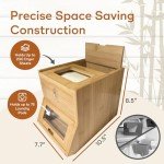 Definitive Solutions 2in1 Laundry Pods Container, Disposable Face Towel Holder & Dispenser, Dryer Sheet Holder, Cotton Ball Holder, Simple Storage & Organization, Durable All-Purpose Luxe Bamboo Box