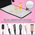 Aphlos Big 2-in-1 Heat-Resistant Hair Tool Travel Bag with Organized Storage for Hairdryers, Combs, Flame-Retardant Mat for Hot Styling Tools, Neoprene Construction with Magnetic Closure