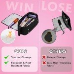 Aphlos Big 2-in-1 Heat-Resistant Hair Tool Travel Bag with Organized Storage for Hairdryers, Combs, Flame-Retardant Mat for Hot Styling Tools, Neoprene Construction with Magnetic Closure