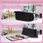 Aphlos Big 2-in-1 Heat-Resistant Hair Tool Travel Bag with Organized Storage for Hairdryers, Combs, Flame-Retardant Mat for Hot Styling Tools, Neoprene Construction with Magnetic Closure