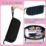 Aphlos Big 2-in-1 Heat-Resistant Hair Tool Travel Bag with Organized Storage for Hairdryers, Combs, Flame-Retardant Mat for Hot Styling Tools, Neoprene Construction with Magnetic Closure