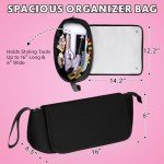 Aphlos Big 2-in-1 Heat-Resistant Hair Tool Travel Bag with Organized Storage for Hairdryers, Combs, Flame-Retardant Mat for Hot Styling Tools, Neoprene Construction with Magnetic Closure