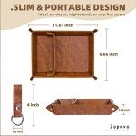 ZAPUVO PU Leather Tray and Keychain Desktop Storage Organizer for Men, Gifts for Dad Husband Him for Birthday Anniversary from Daughter Son Wife, Unique Gifts Ideas for Him Boyfriend Christmas Xmas