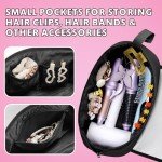 Aphlos Big 2-in-1 Heat-Resistant Hair Tool Travel Bag with Organized Storage for Hairdryers, Combs, Flame-Retardant Mat for Hot Styling Tools, Neoprene Construction with Magnetic Closure
